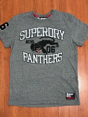 Superdry Grey Panthers Graphic Short Sleeve Tee